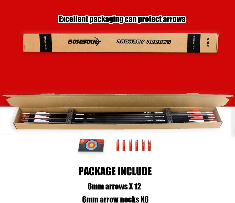 BOWSOUL 31“ Archery Arrows Training Practice Target Arrows for Kids Youth or Beginners Streamlined Points Durable Shaft on Recurve Bows Youth Bow and Longbows(Pack of 12) - Image 5